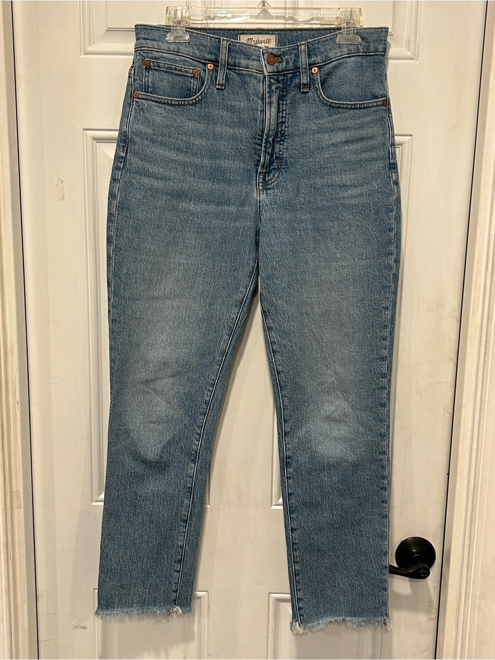 Madewell The Perfect Vintage Jean Ainsworth Wash High Rise Raw Hem AF691 Size 28